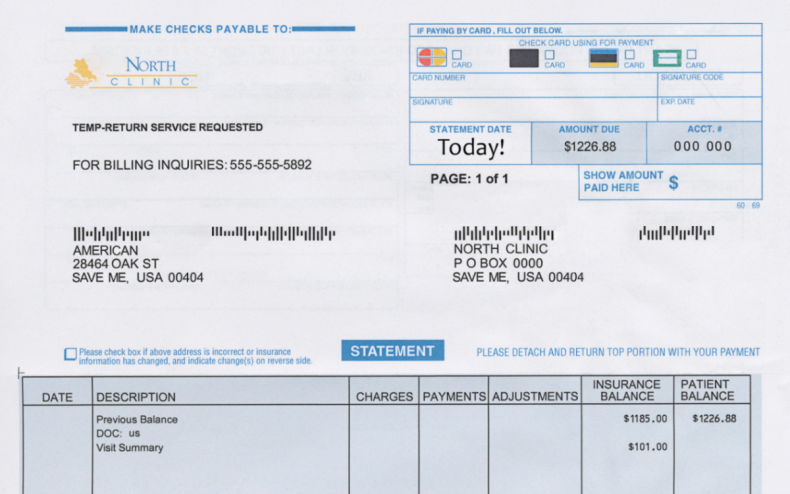 فاتورة طبية.