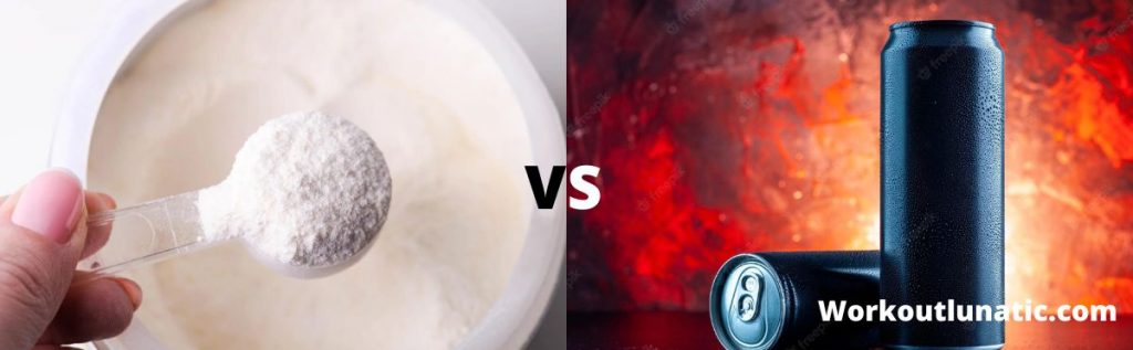 قبل التمرين مقابل مشروب الطاقة