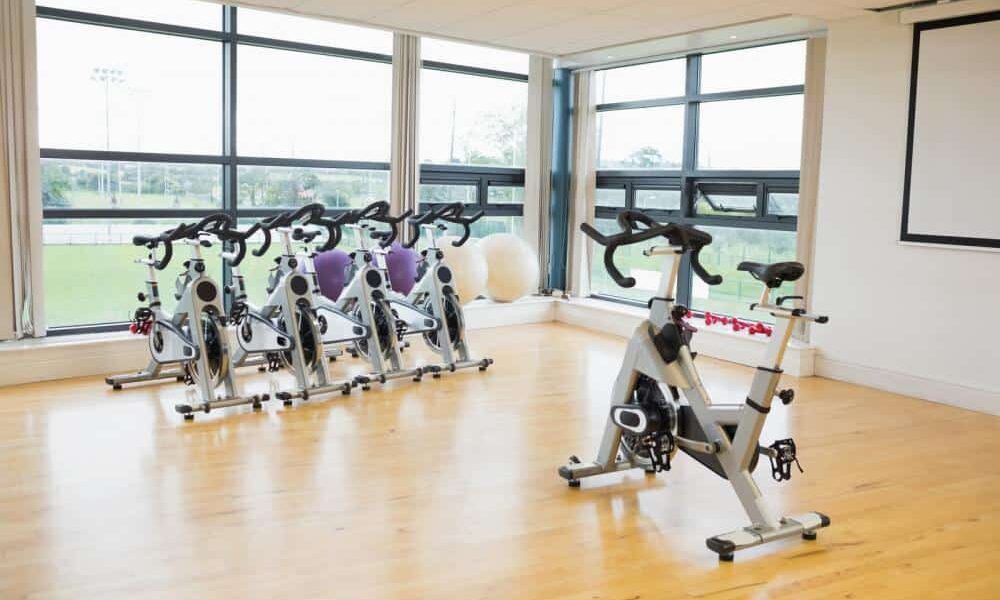 Exercise bikes in a gym