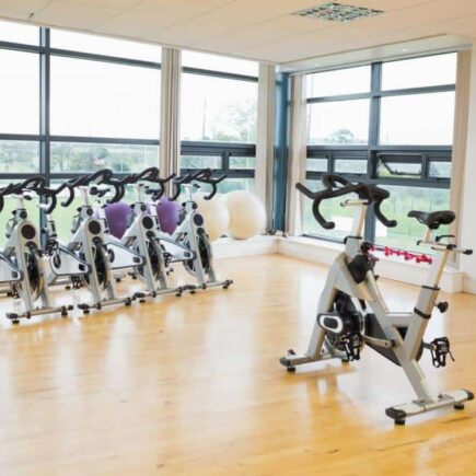 Exercise bikes in a gym
