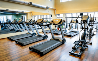 treadmills in gym